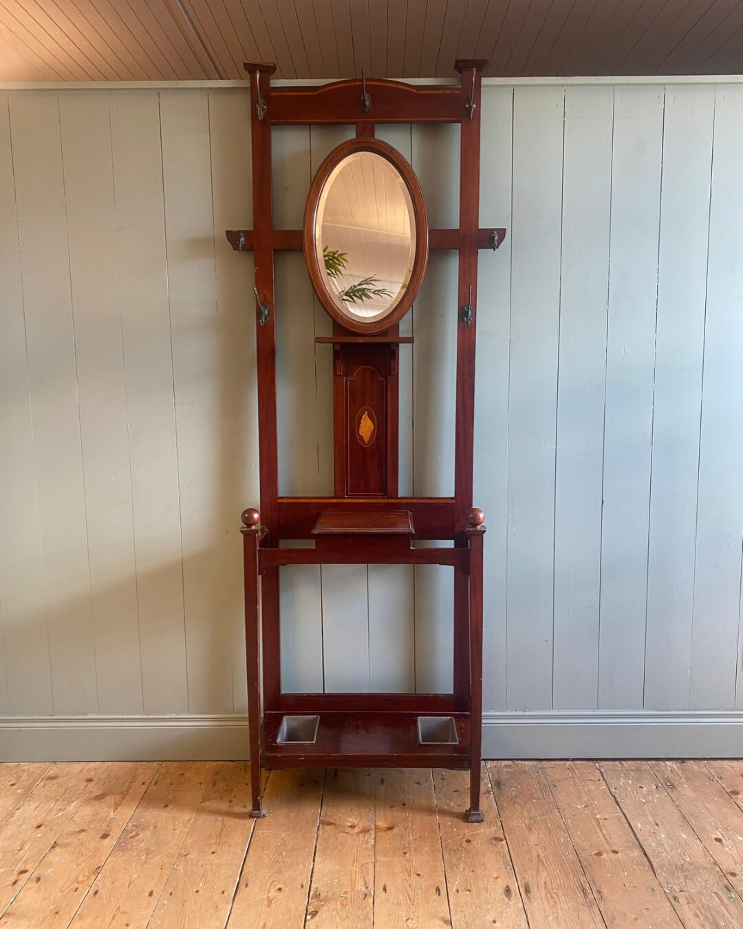 Arts And Crafts Mahogany Hall Stand c1900