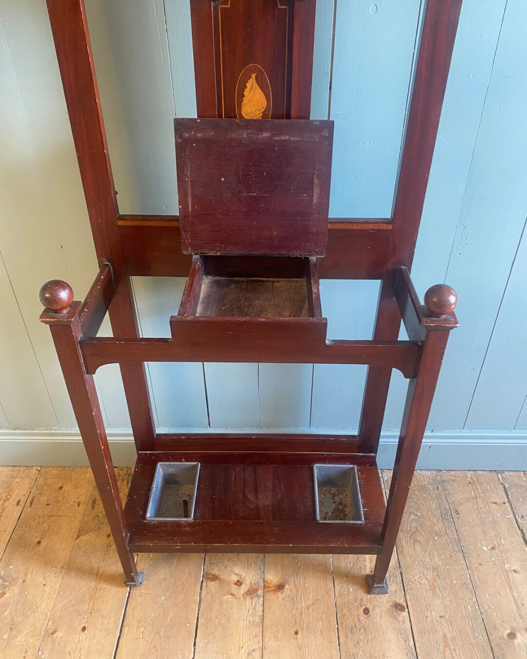Arts And Crafts Mahogany Hall Stand c1900