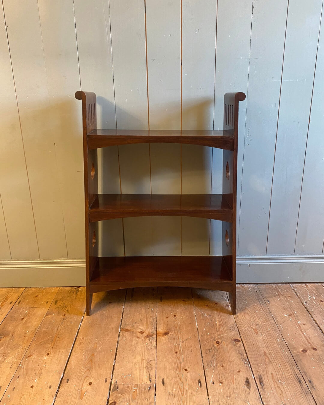 Arts and Crafts Mahogany Open Bookshelf