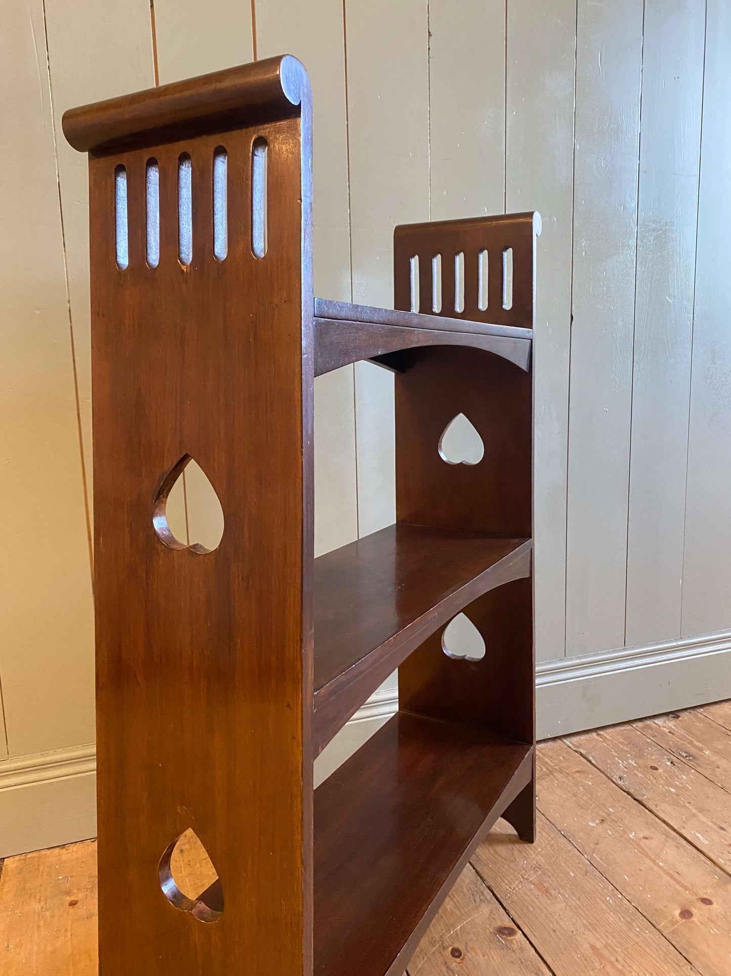 Arts and Crafts Mahogany Open Bookshelf