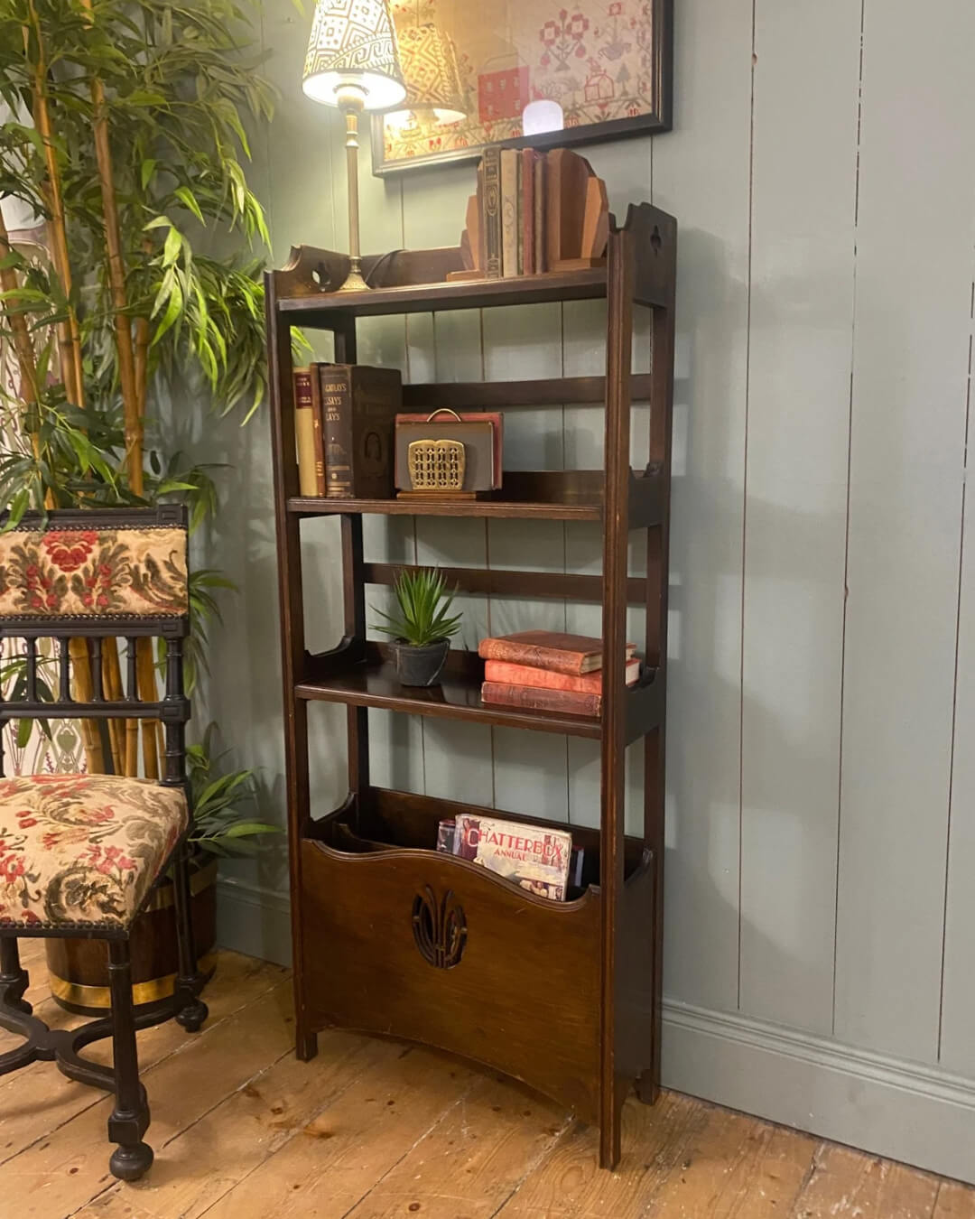 Arts and Crafts Slim Open Bookcase