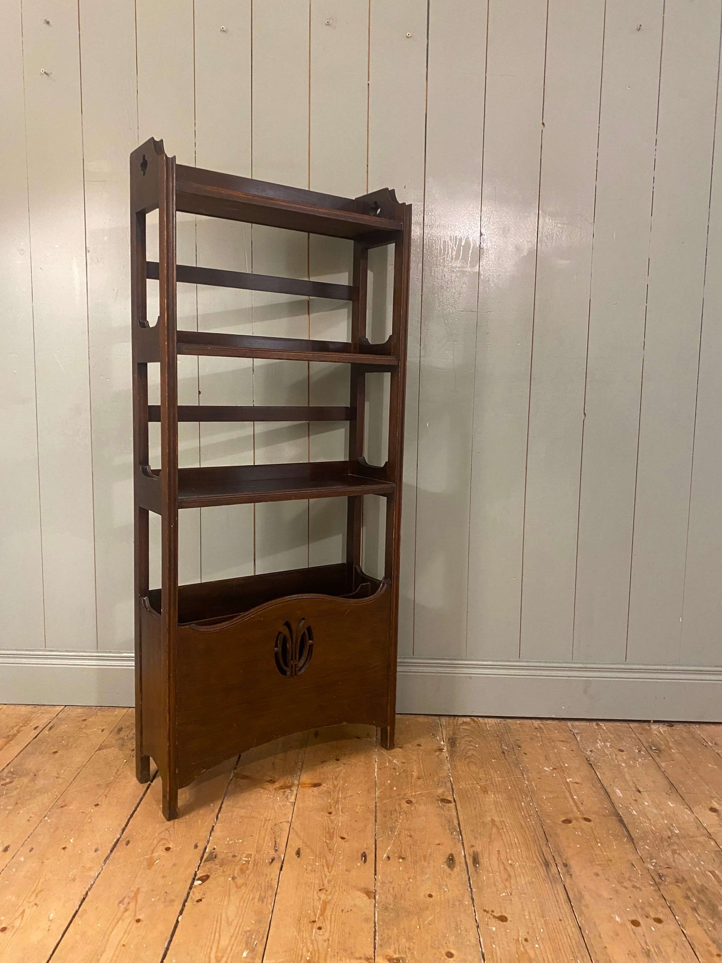 Arts and Crafts Slim Open Bookcase