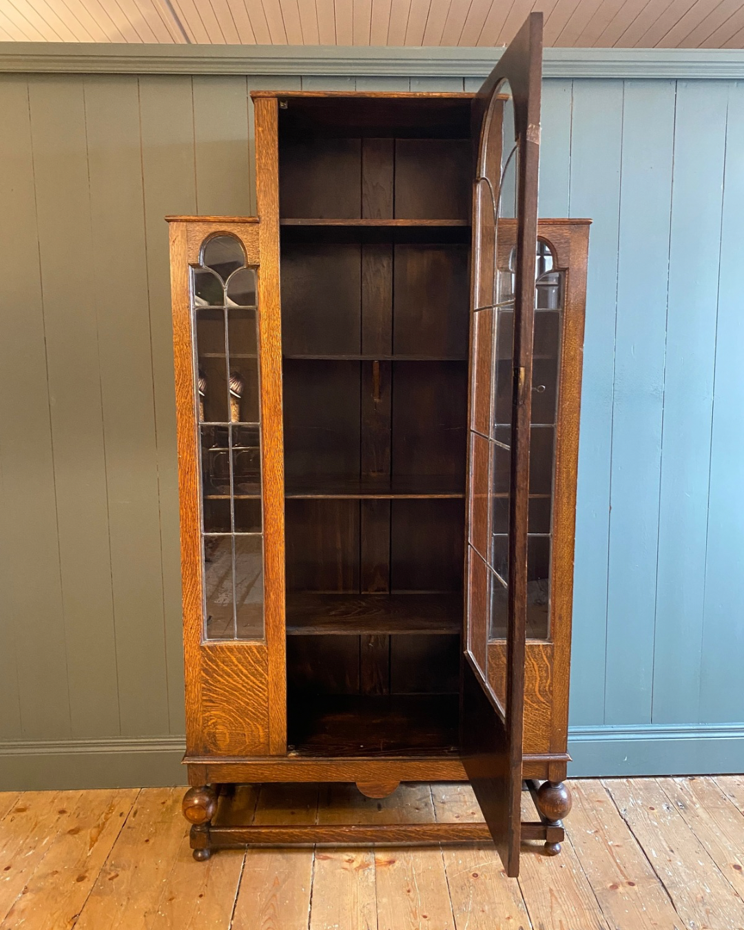 Arts & Crafts Glazed Bookcase