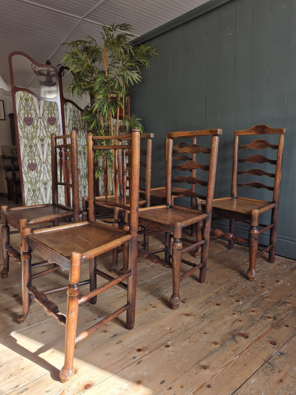 Set of Arts and Crafts Dining Chairs