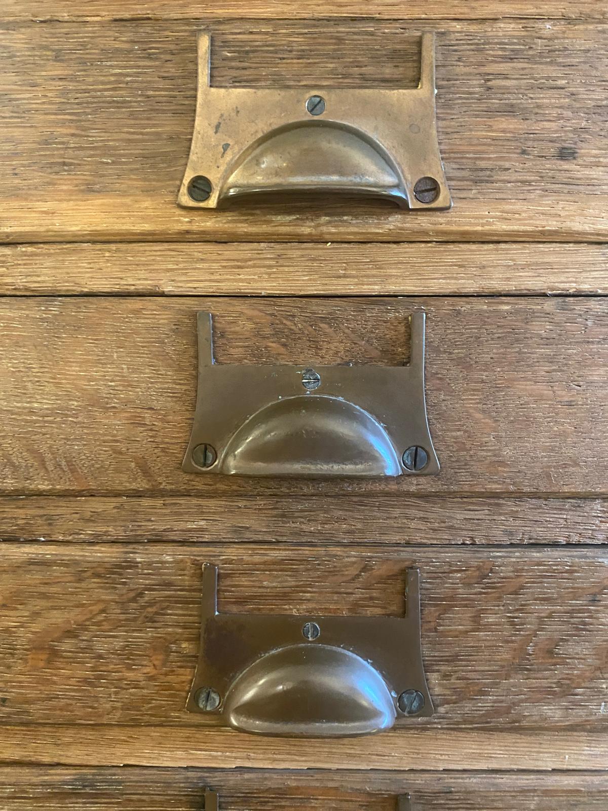 Early 1900s Oak Bank of Drawers