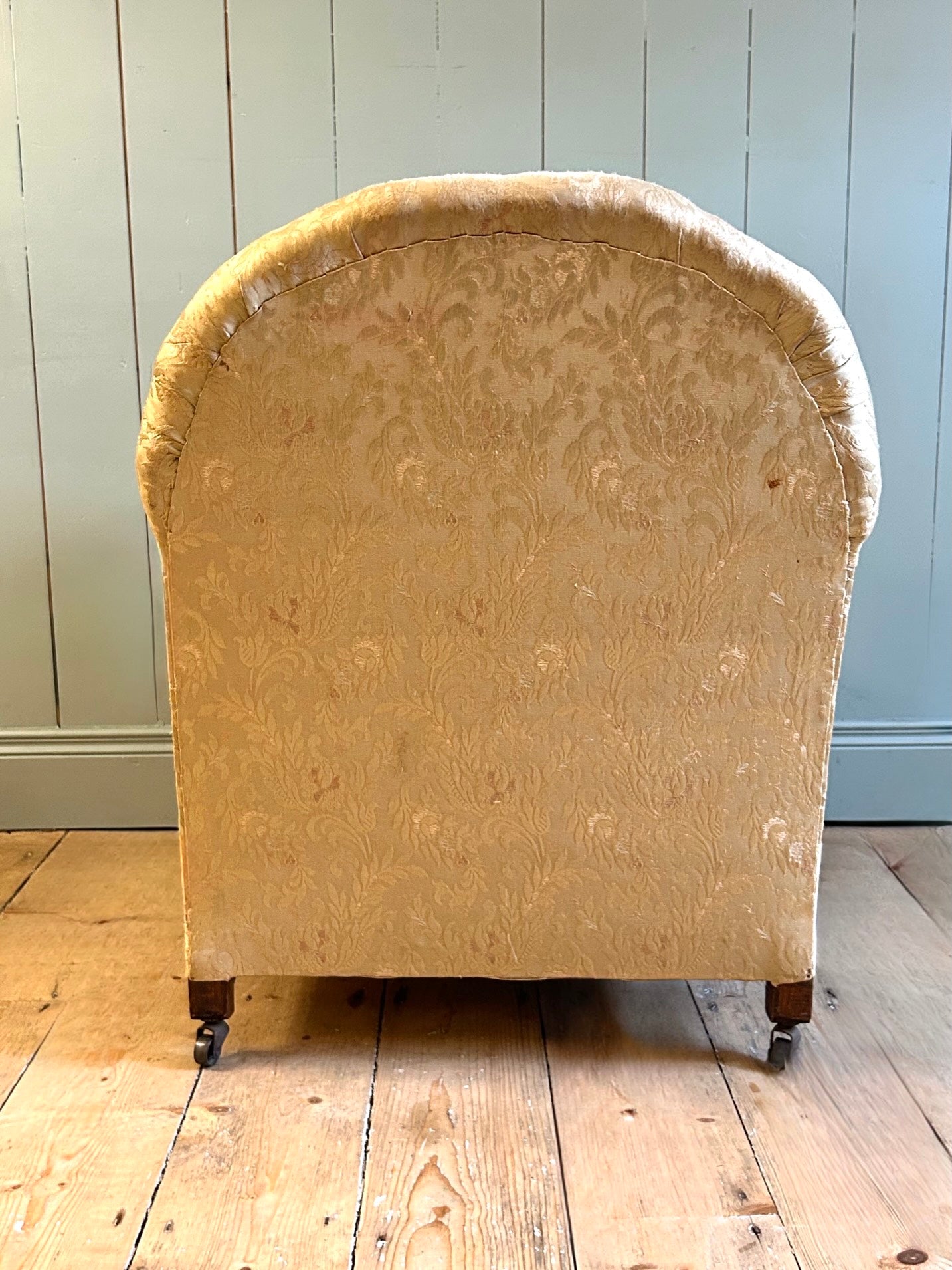 1920's Oak & Cane Upholstered Bergére Chair