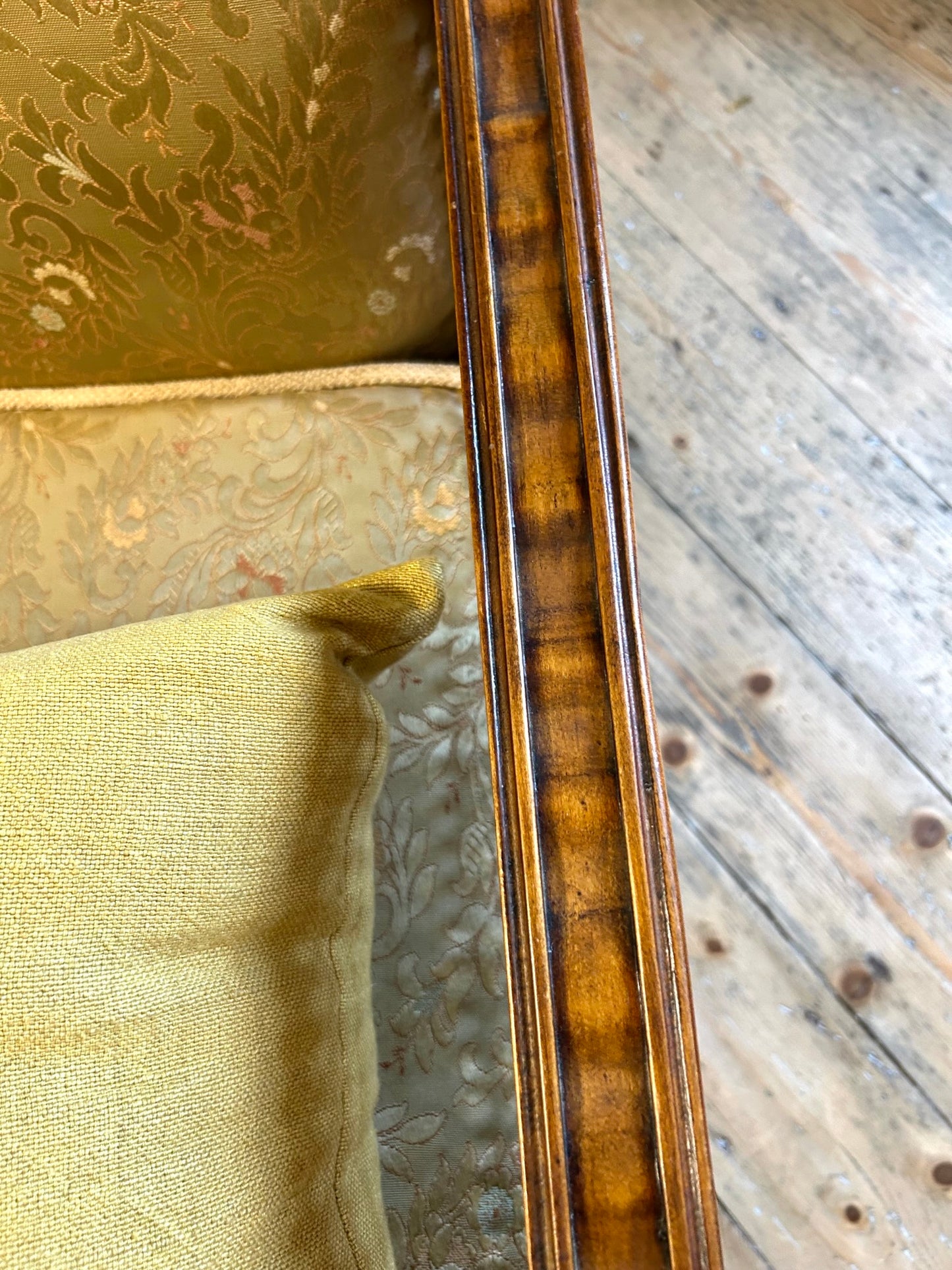 1920's Oak & Cane Upholstered Bergére Chair