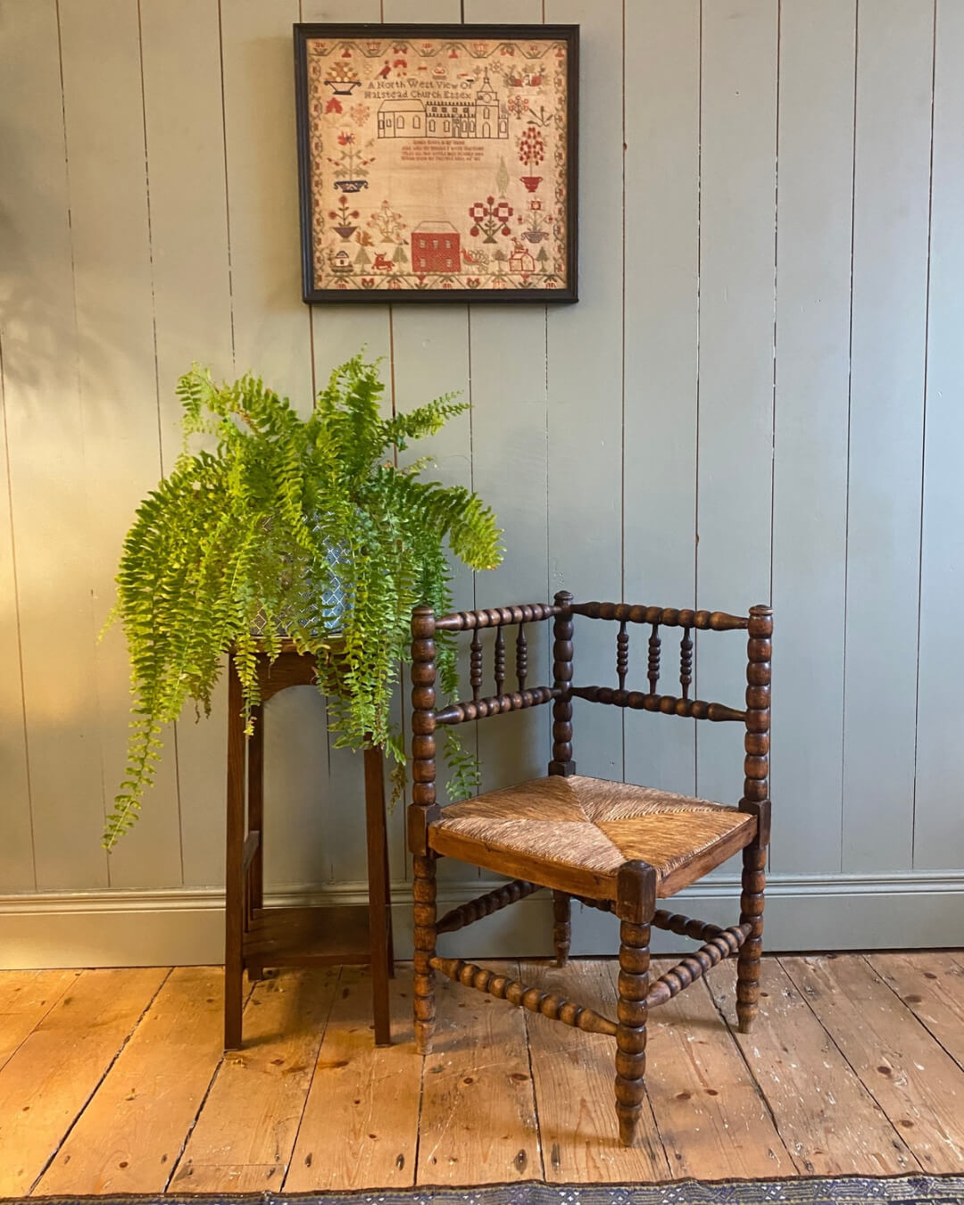 Bobbin Turned Corner Chair Early 1900s