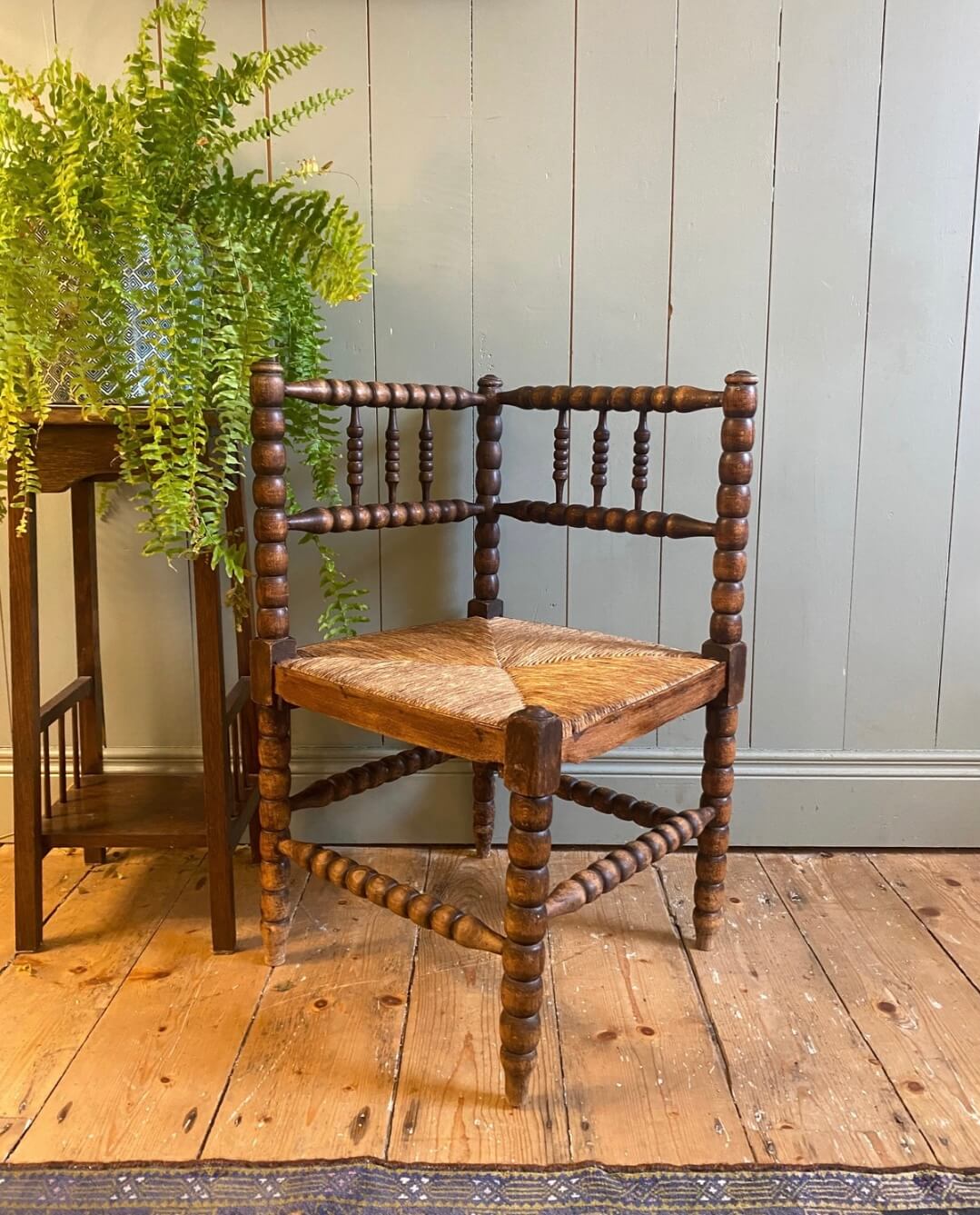 Bobbin Turned Corner Chair Early 1900s