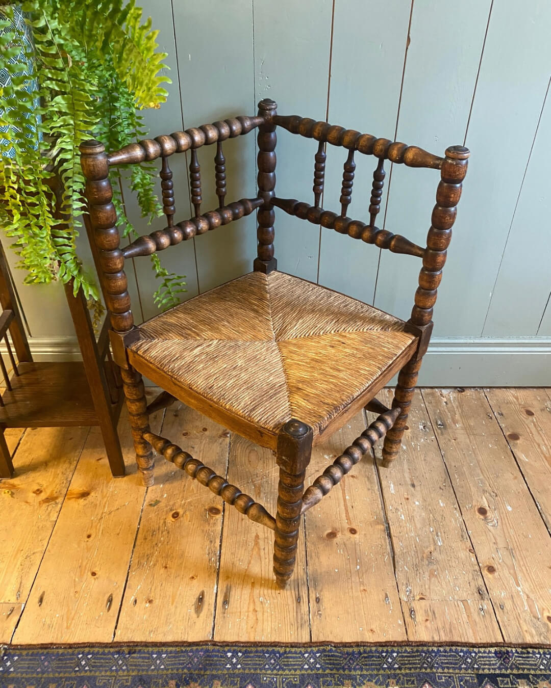 Bobbin Turned Corner Chair Early 1900s