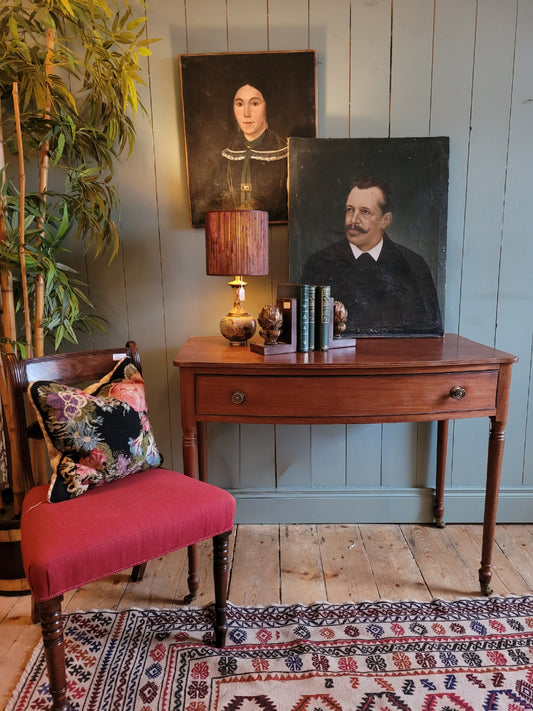 Bow Front Antique Console Table