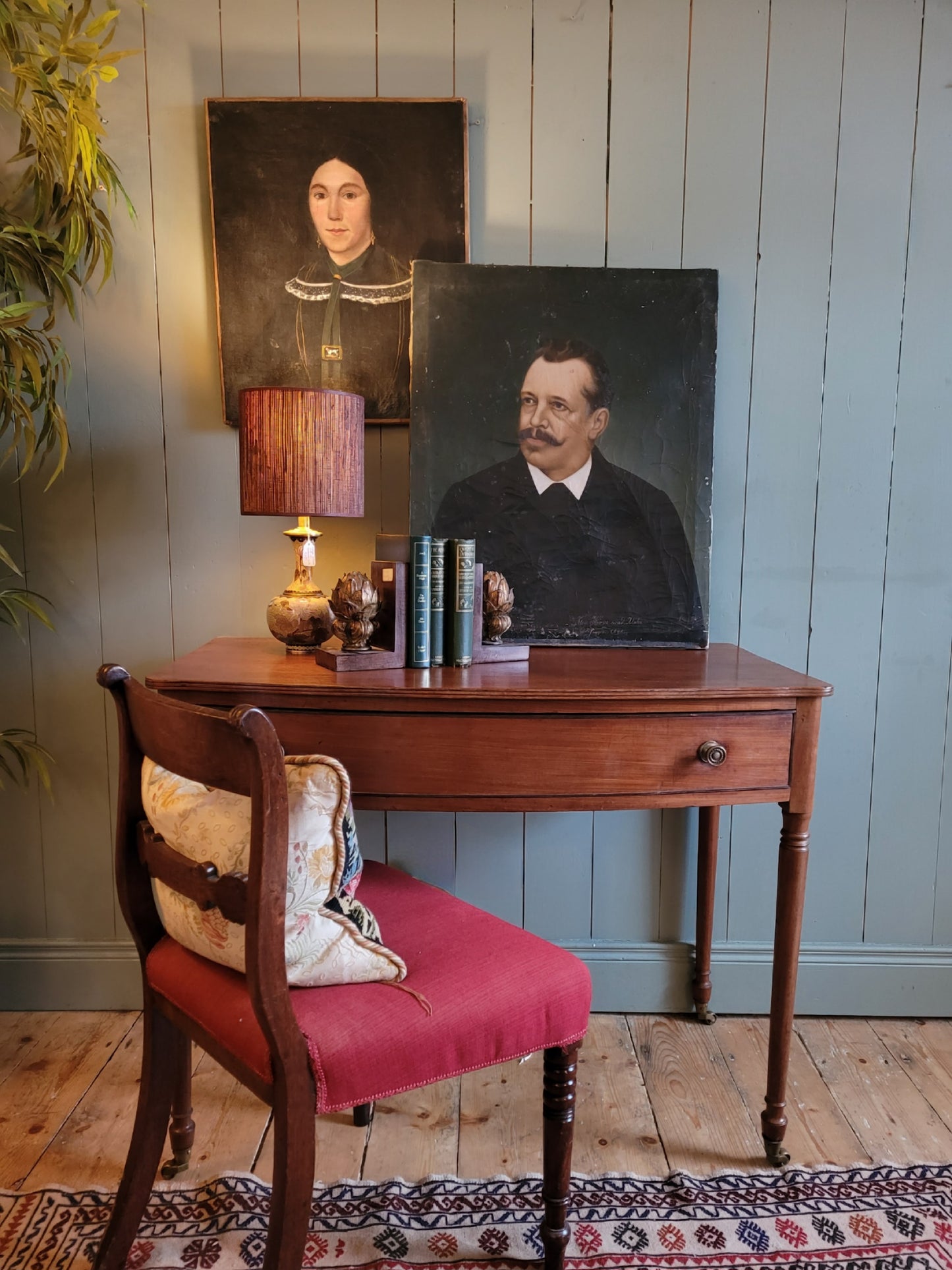 Bow Front Antique Console Table