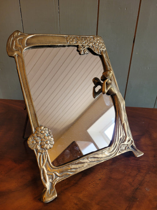Brass Art Nouveau Mirror