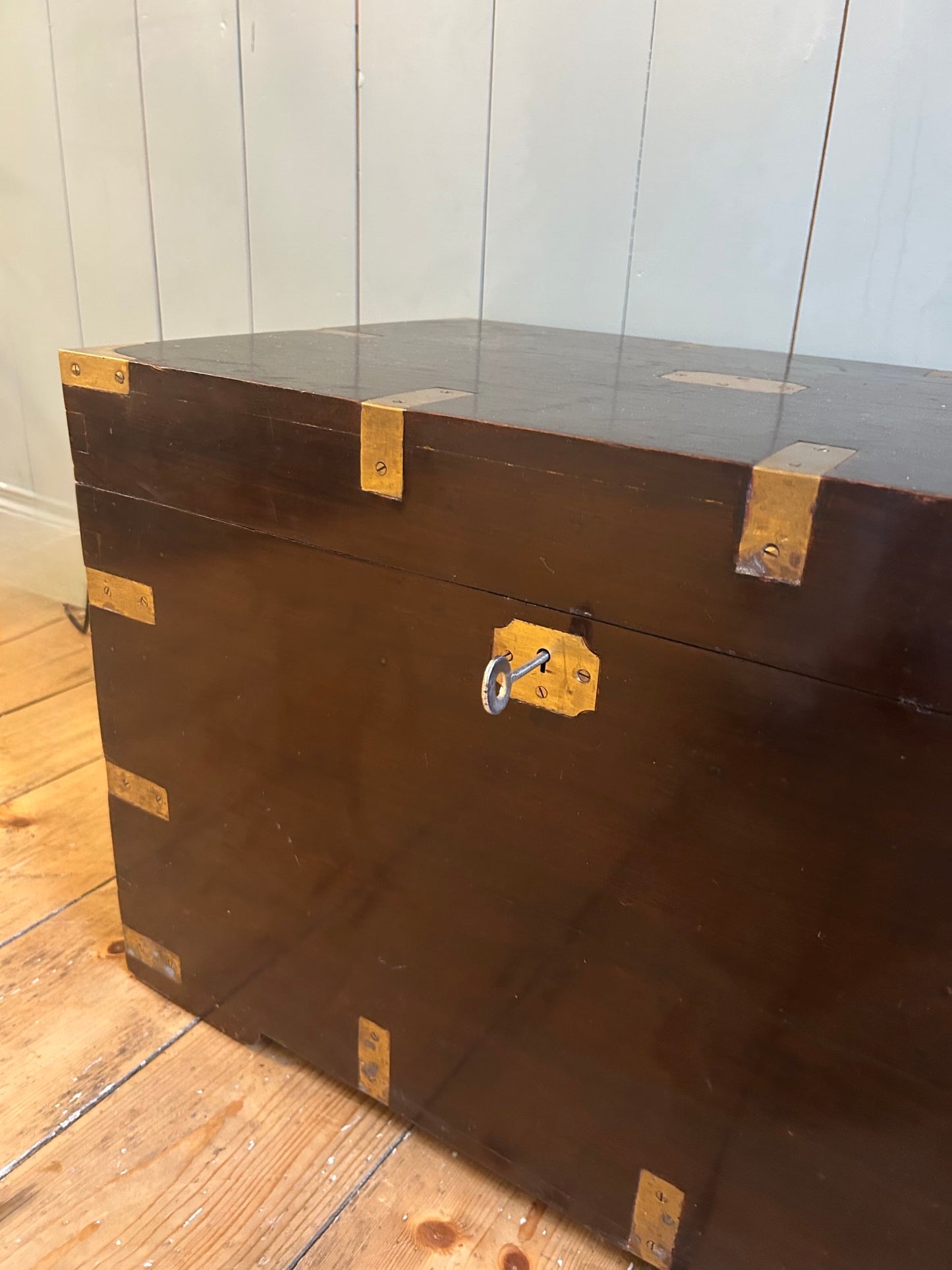 Brass and Rosewood Campaign Chest c1890