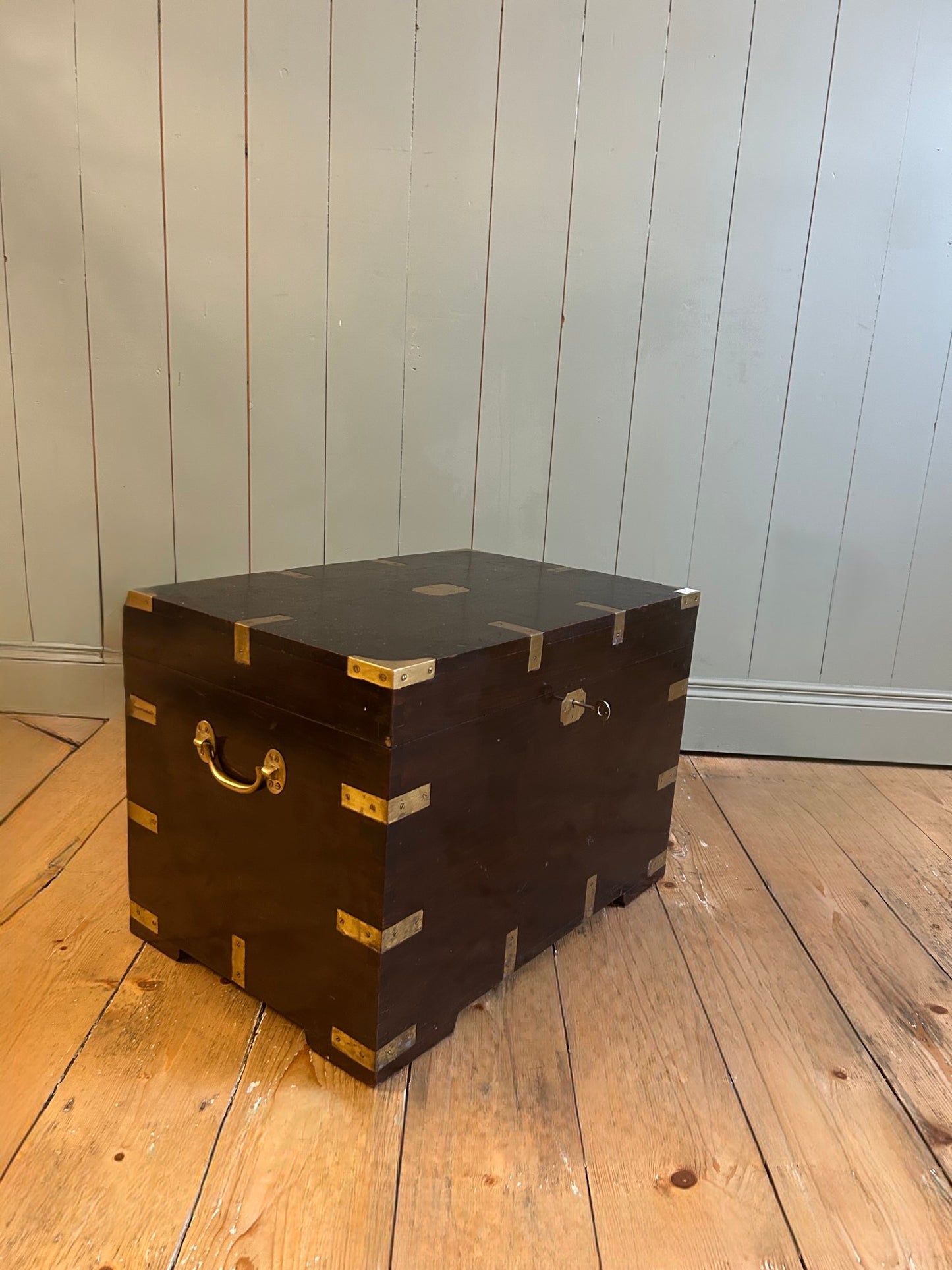 Brass and Rosewood Campaign Chest c1890