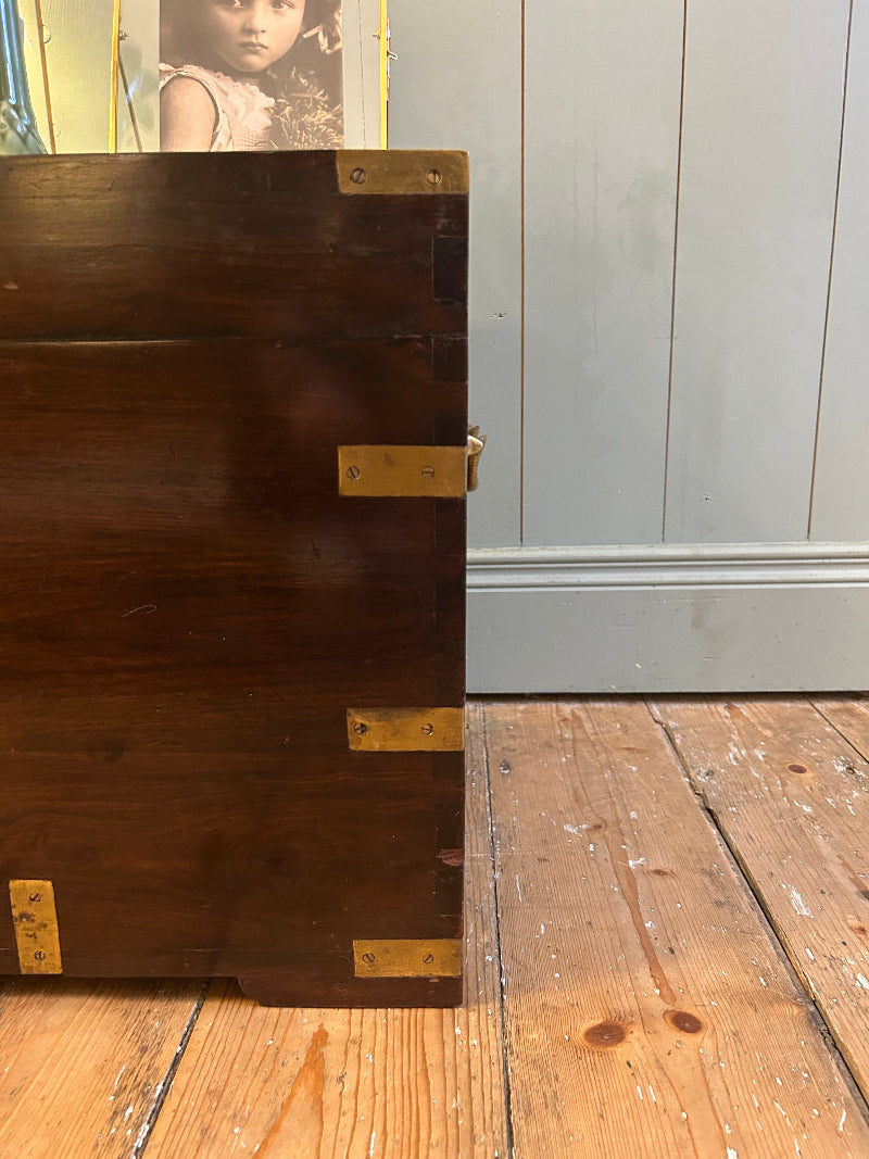 Brass and Rosewood Campaign Chest c1890