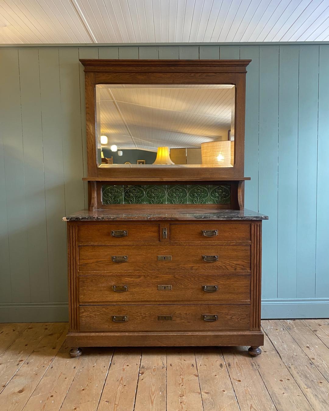 Late Victorian Dressing Chest with Mirror