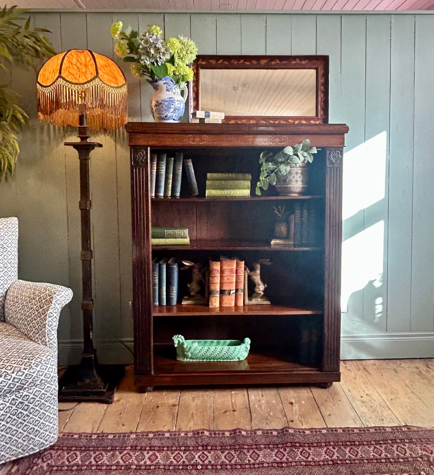 Edwardian Mahogany Open Bookcase