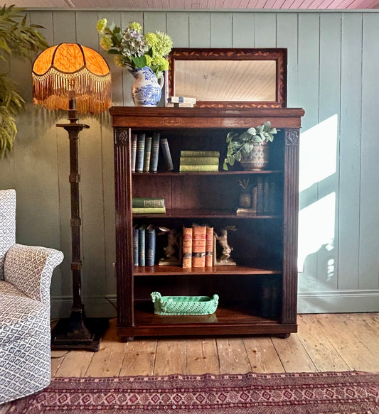Edwardian Mahogany Open Bookcase