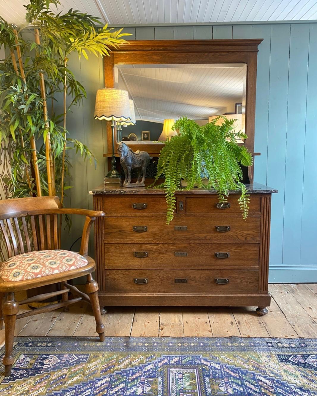 Late Victorian Dressing Chest with Mirror
