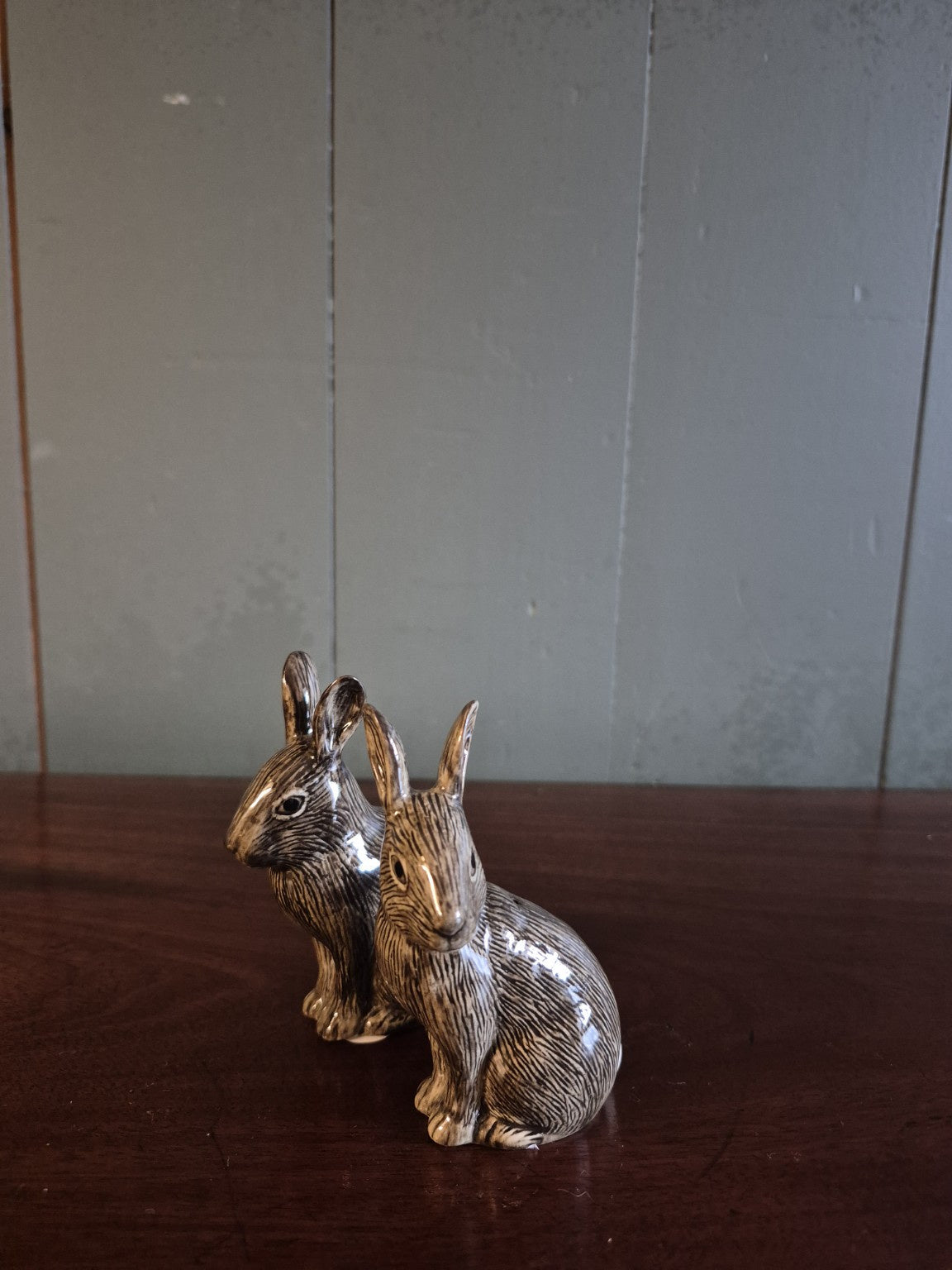 Hand Painted Wild Rabbit Salt and Pepper