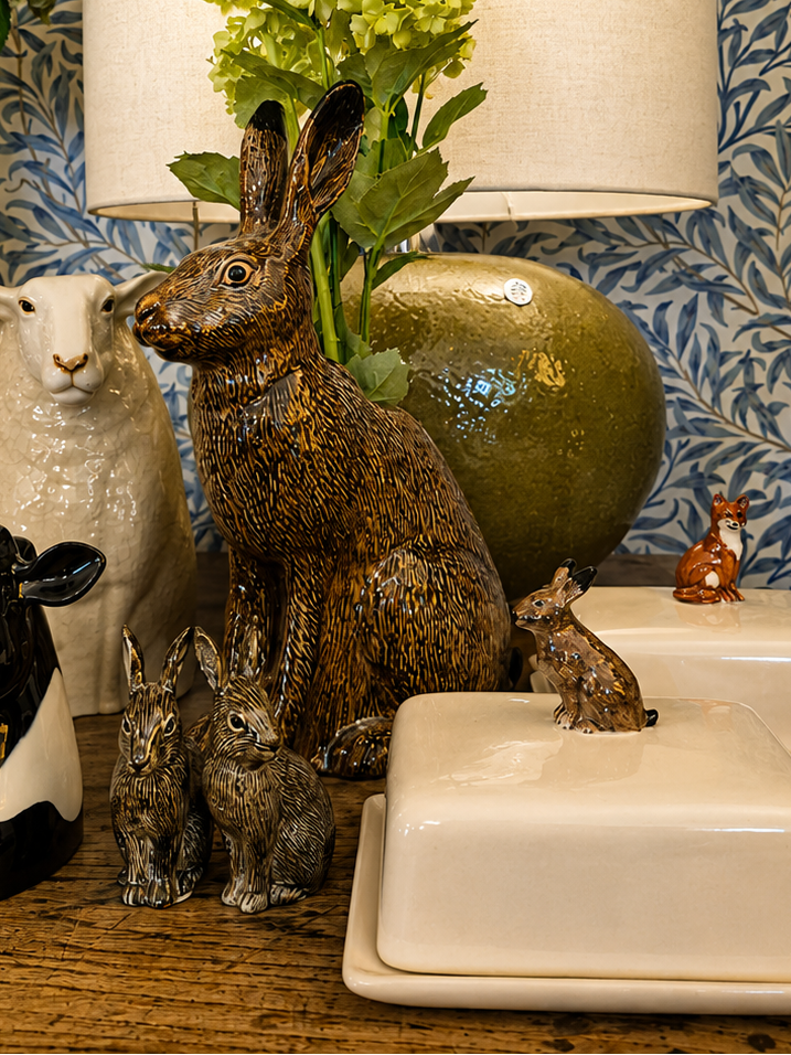 Hand Painted Wild Rabbit Salt and Pepper