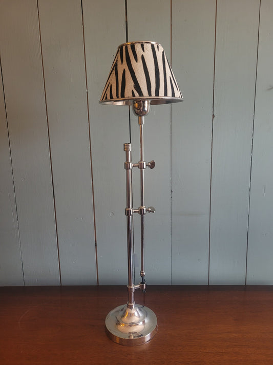 Contemporary Zebra Pony Skin & Nickel Table lamp