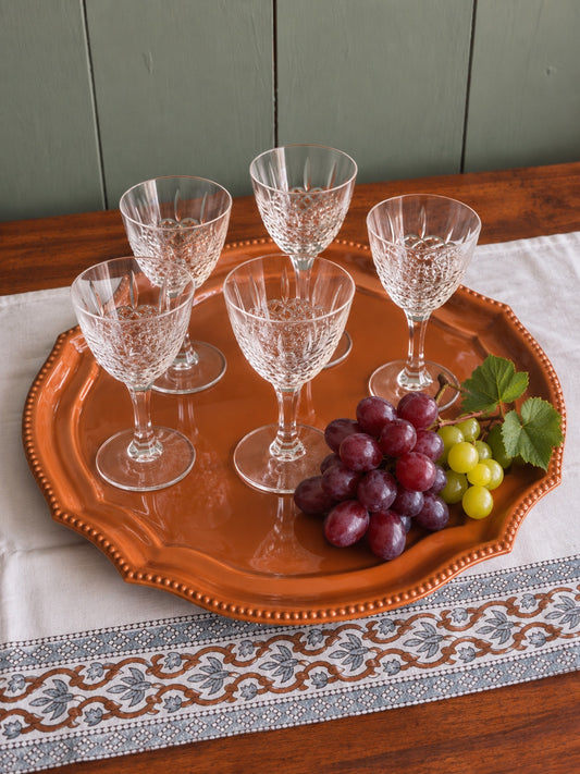 Copper Oval Enamel Serving Tray