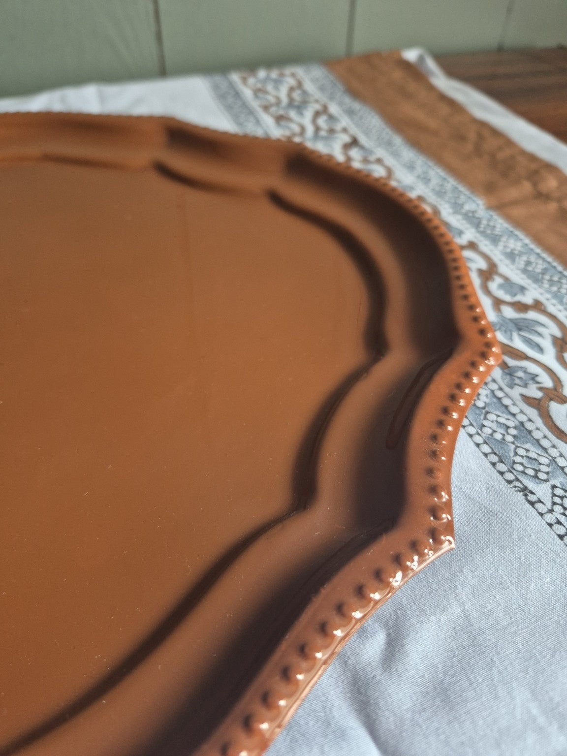 Copper Oval Enamel Serving Tray