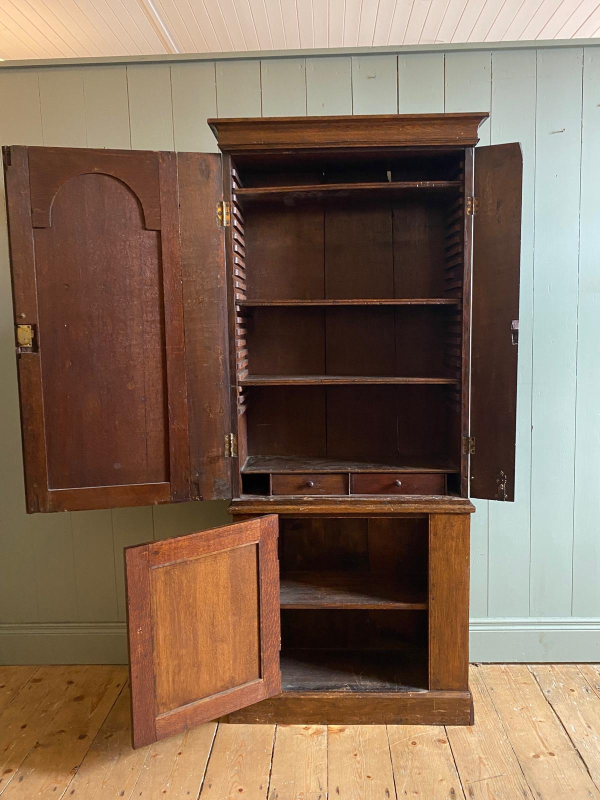 Country Oak Cupboard on Cupboard c.1880