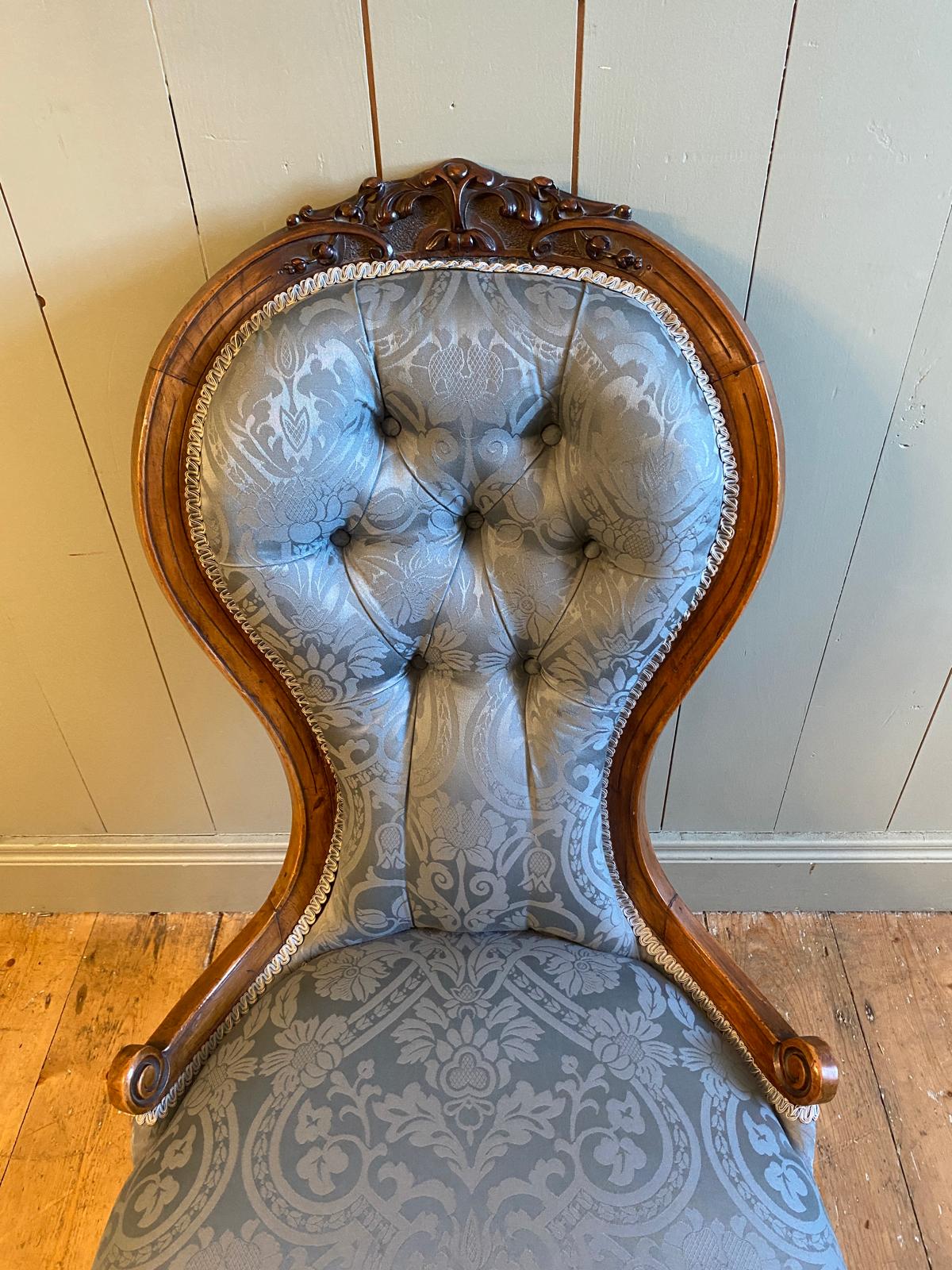 Matching set, Victorian Slipper Chair & Stool