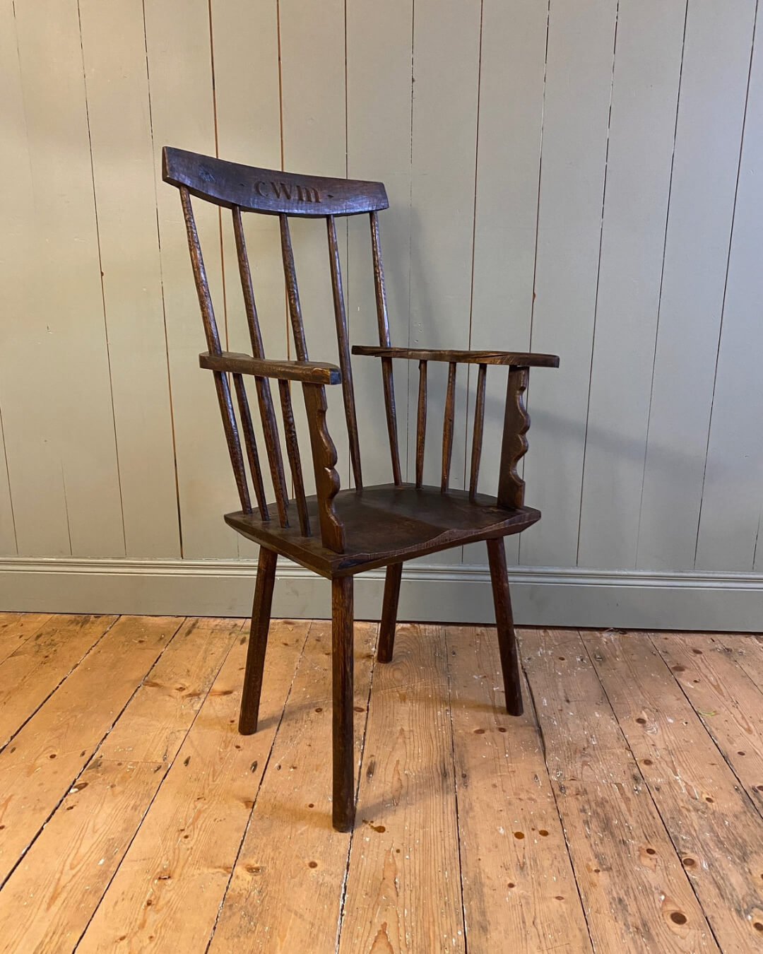 Early 1900s Ash and Elm Welsh Stick Chair