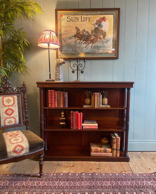 Early 1900s Mahogany Open Bookcase