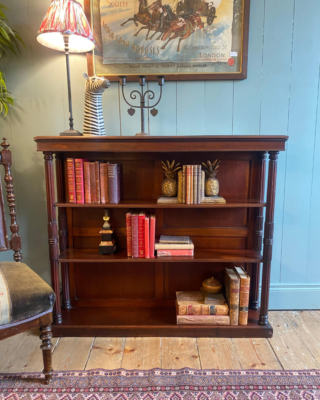Early 1900s Mahogany Open Bookcase