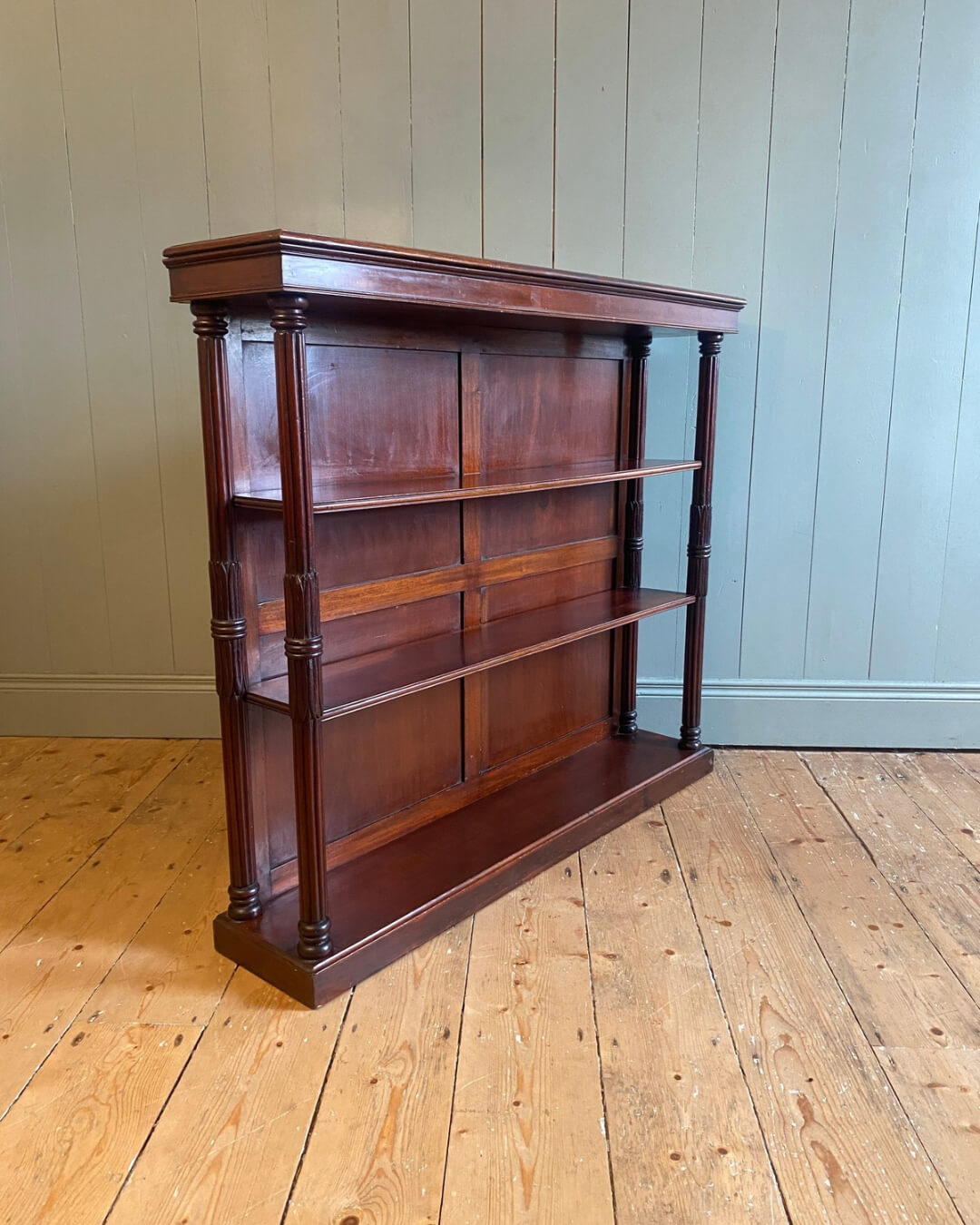Early 1900s Mahogany Open Bookcase