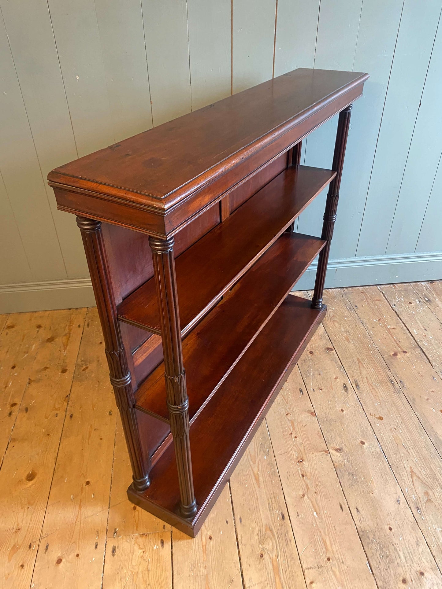 Early 1900s Mahogany Open Bookcase