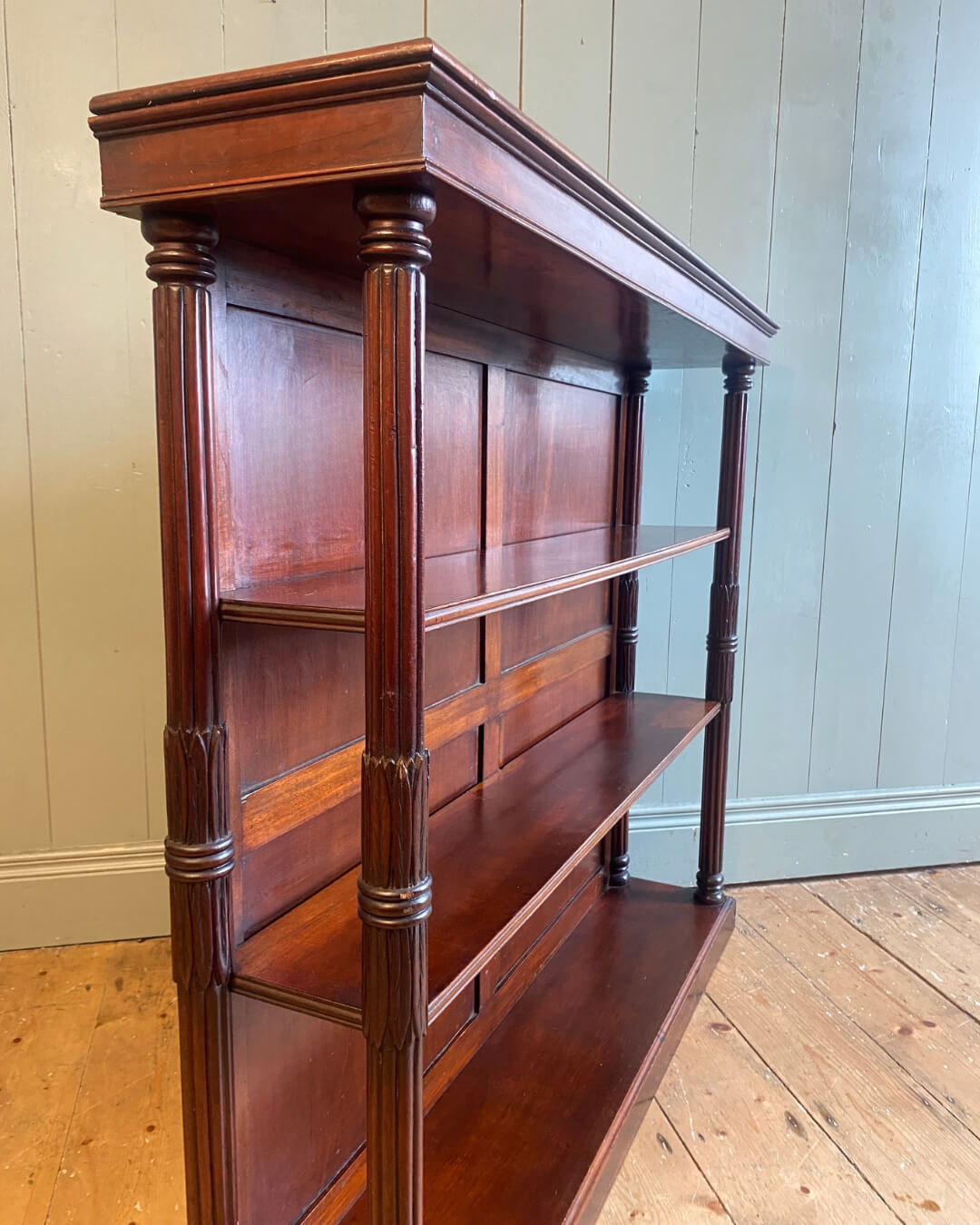 Early 1900s Mahogany Open Bookcase