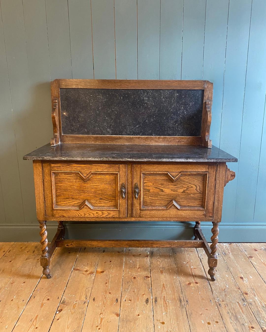 Early 1900s Oak Barley twist Washstand
