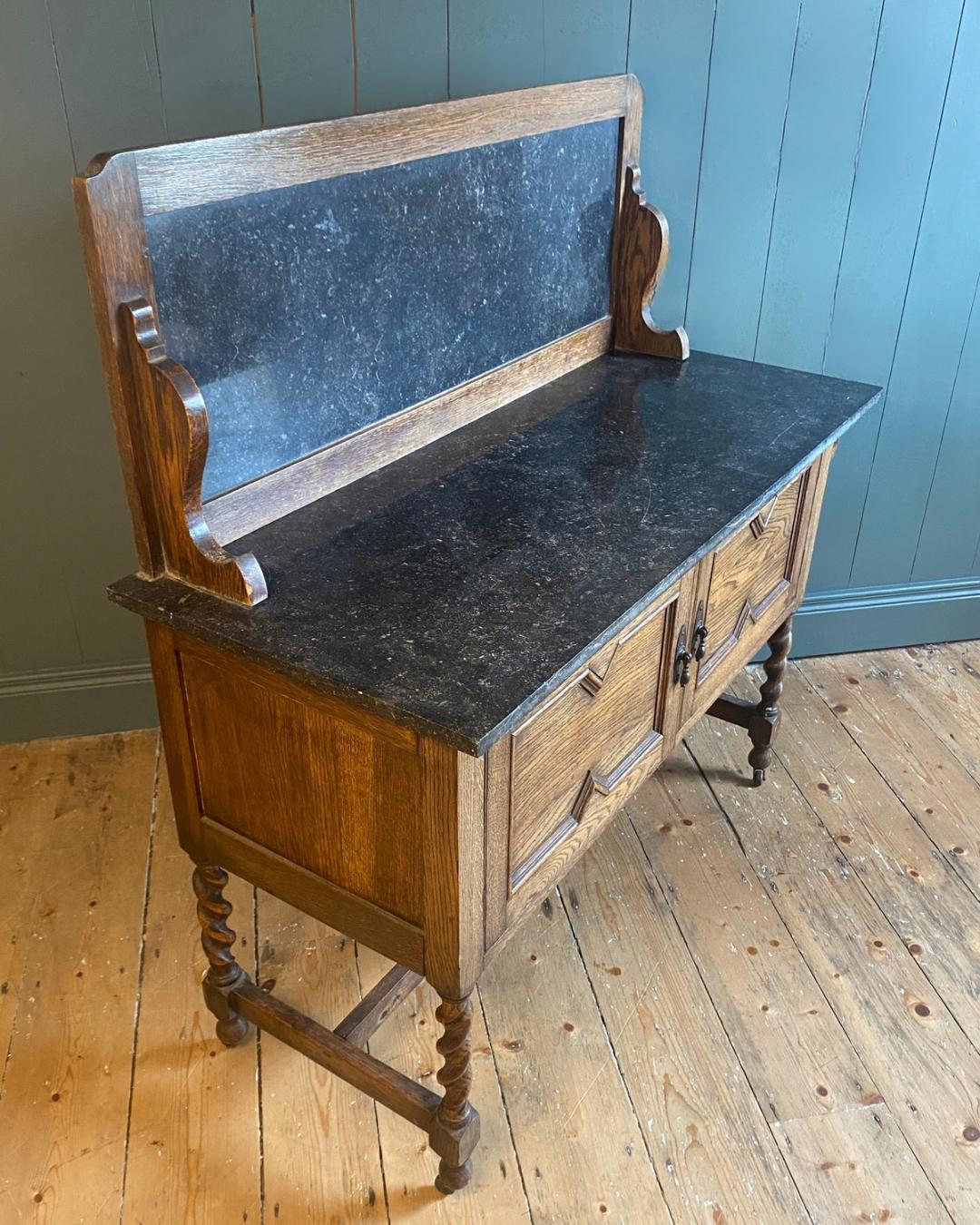 Early 1900s Oak Barley twist Washstand
