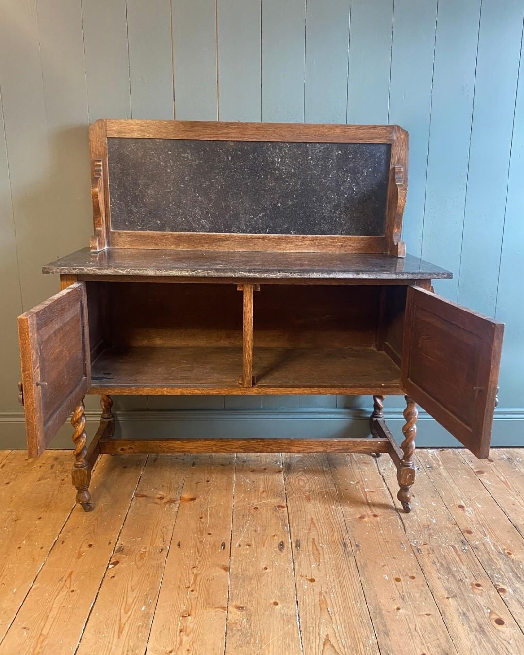 Early 1900s Oak Barley twist Washstand