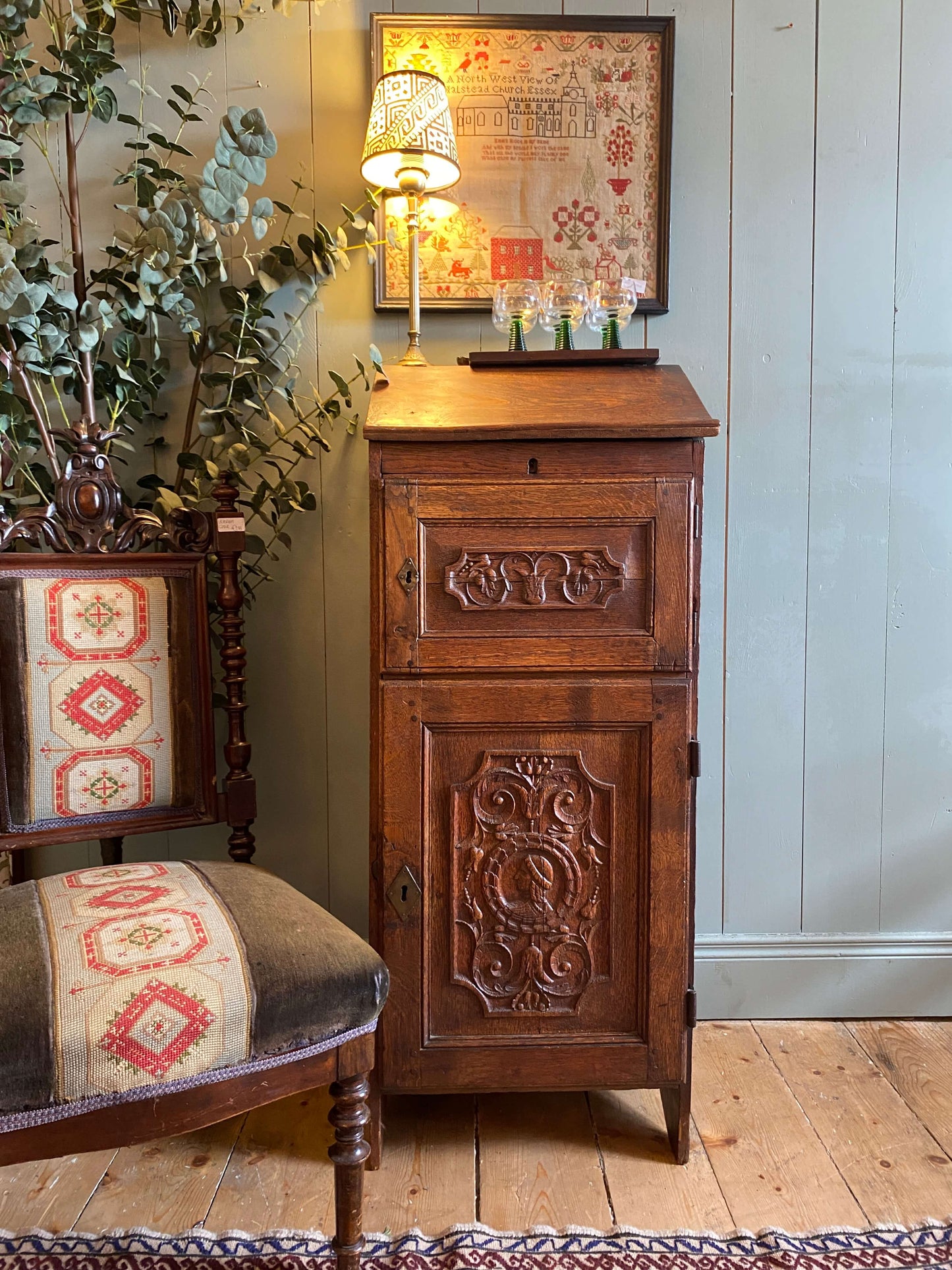 Early 1900's Oak & Elm Bible Box/Lectern