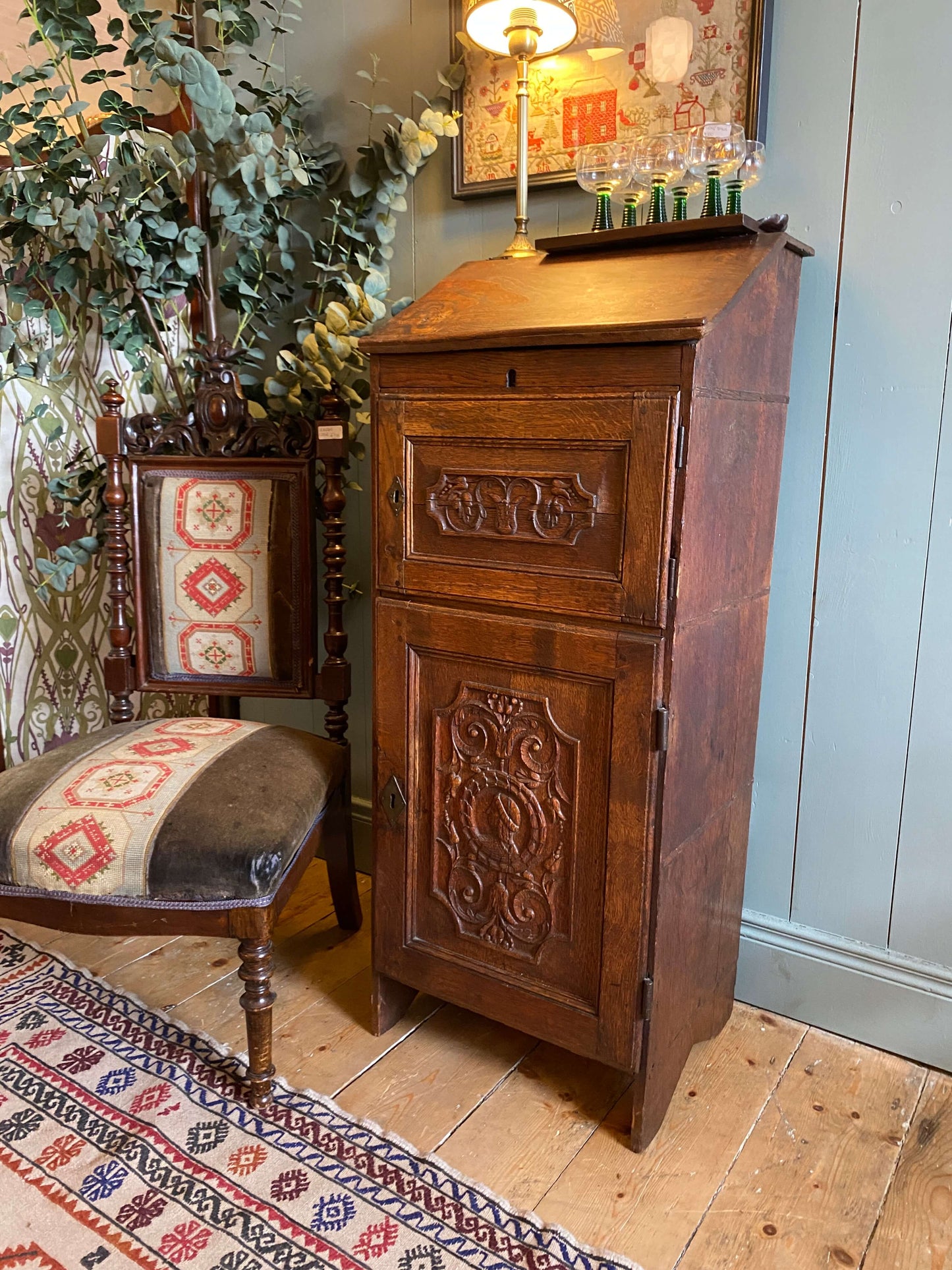 Early 1900's Oak & Elm Bible Box/Lectern