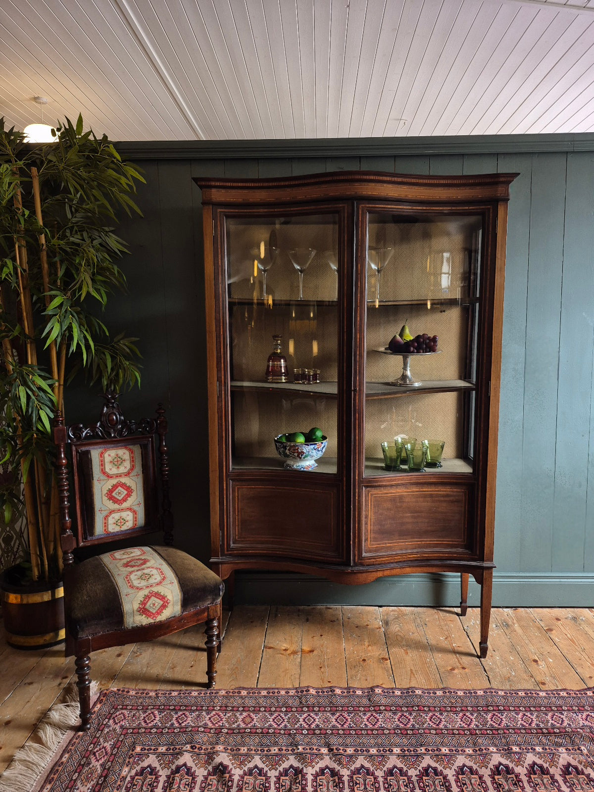 Early 1900's Serpentine Glazed Cabinet