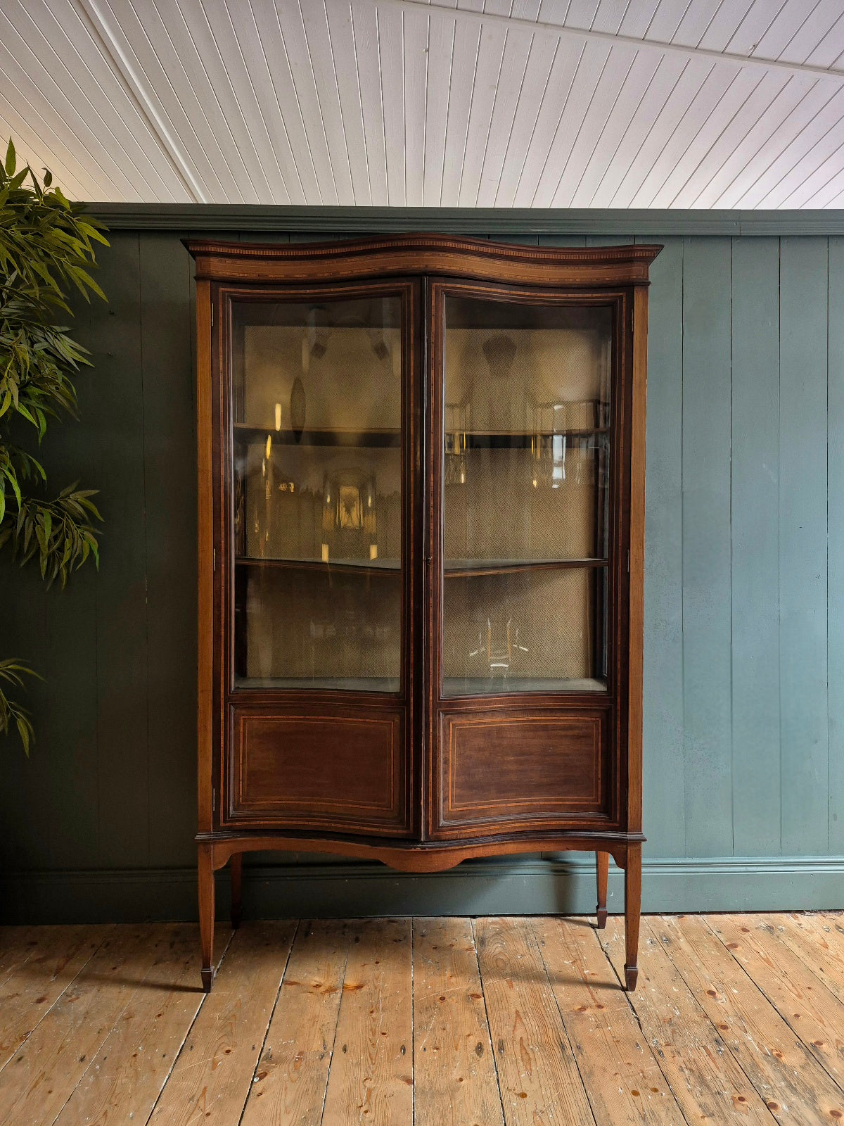 Early 1900's Serpentine Glazed Cabinet