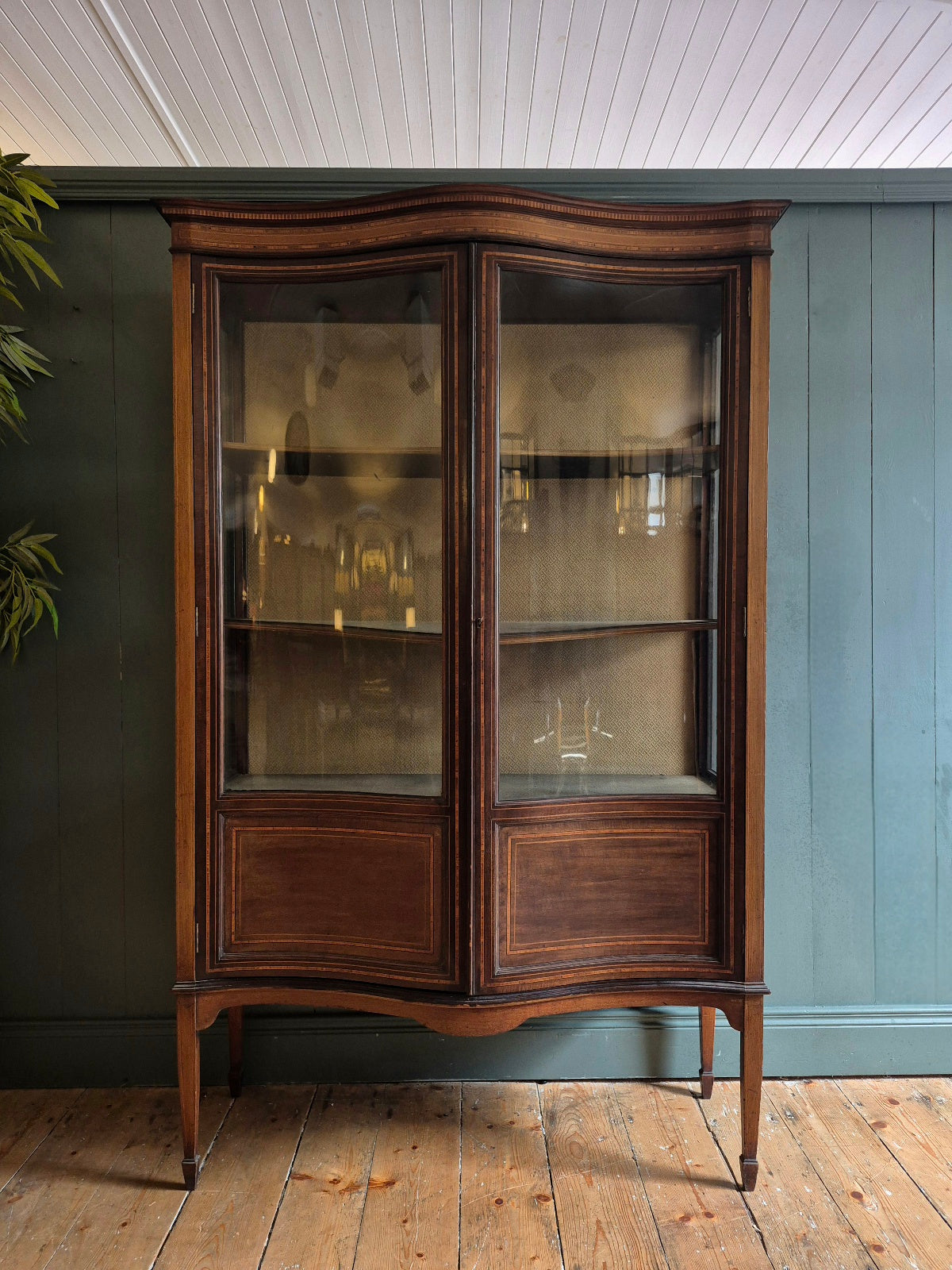 Early 1900's Serpentine Glazed Cabinet