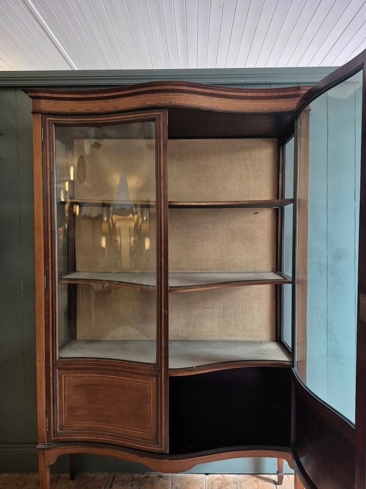 Early 1900's Serpentine Glazed Cabinet