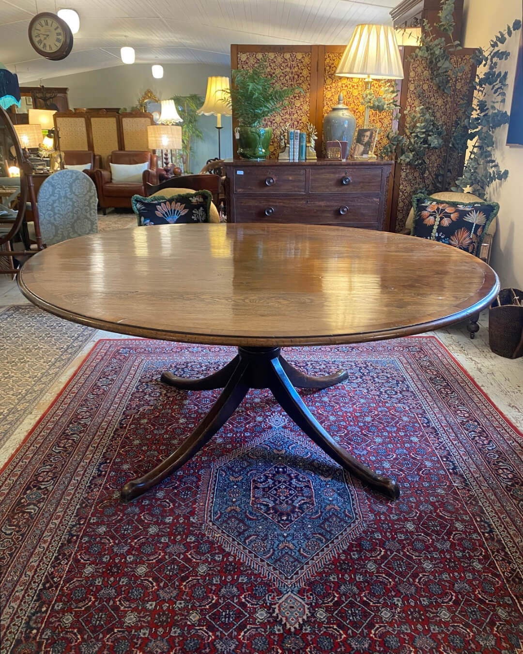 Early 19th Century Solid Oak Round Dining Table