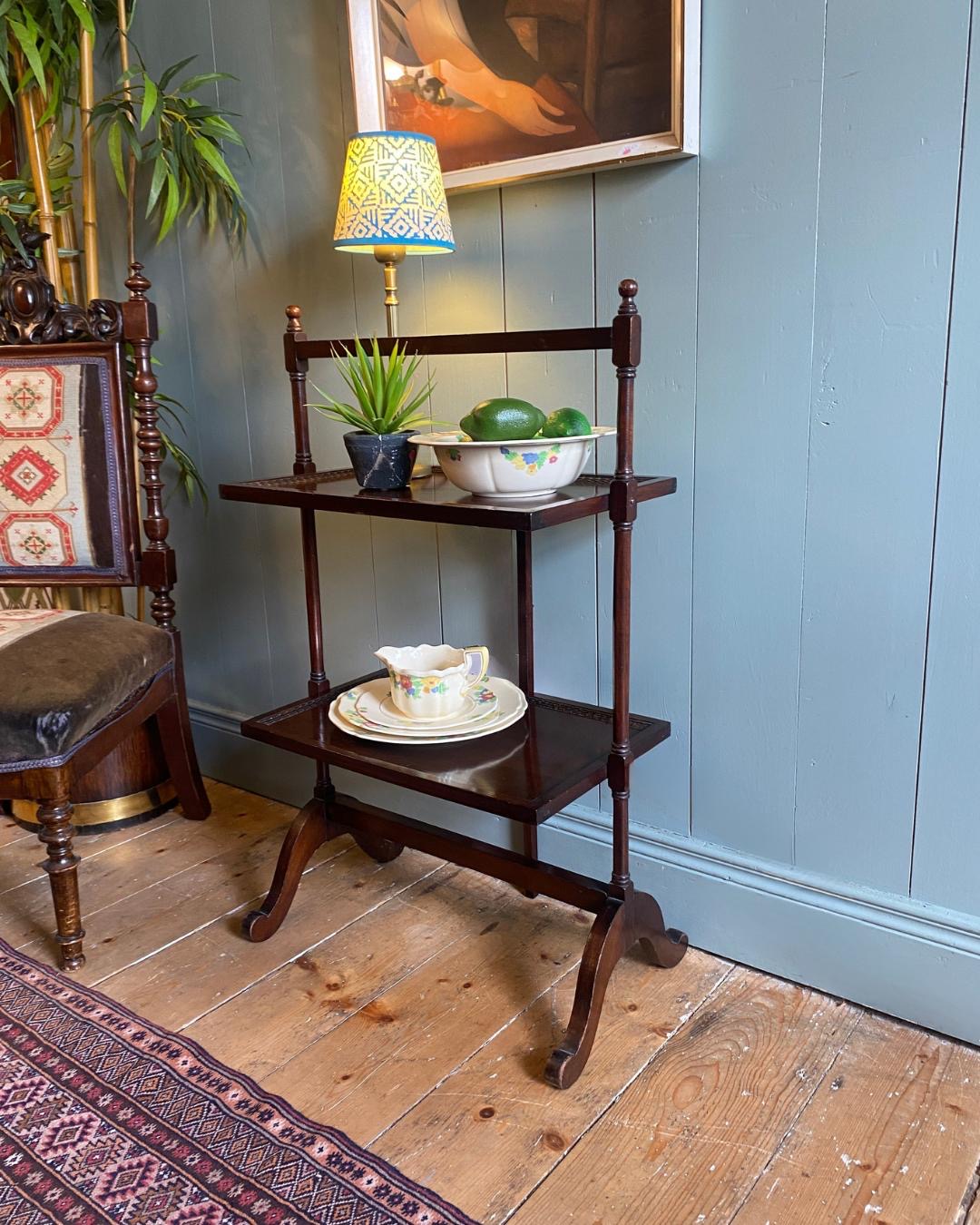 Edwardian Mahogany Folding Cake Stand