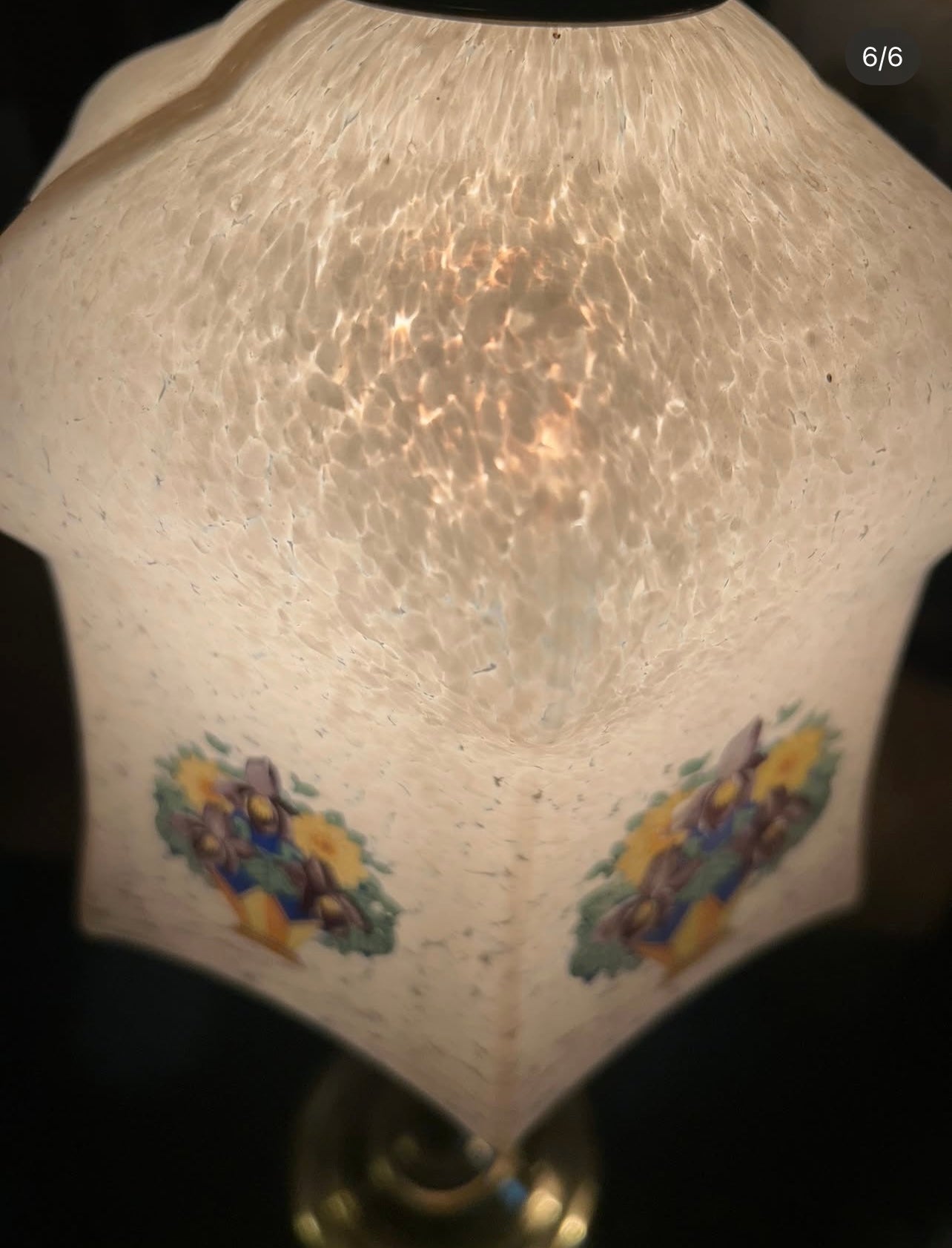 Pair of Edwardian Glass & Brass Table Lamps