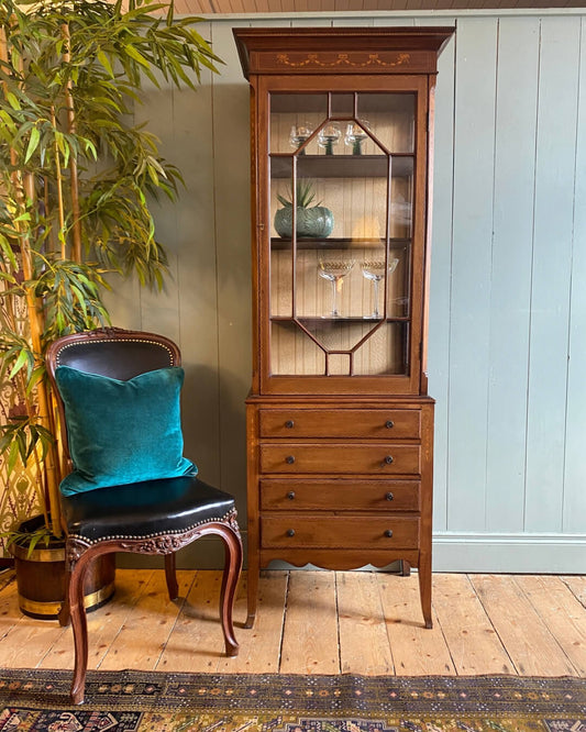 Edwardian Inlaid Display Cabinet